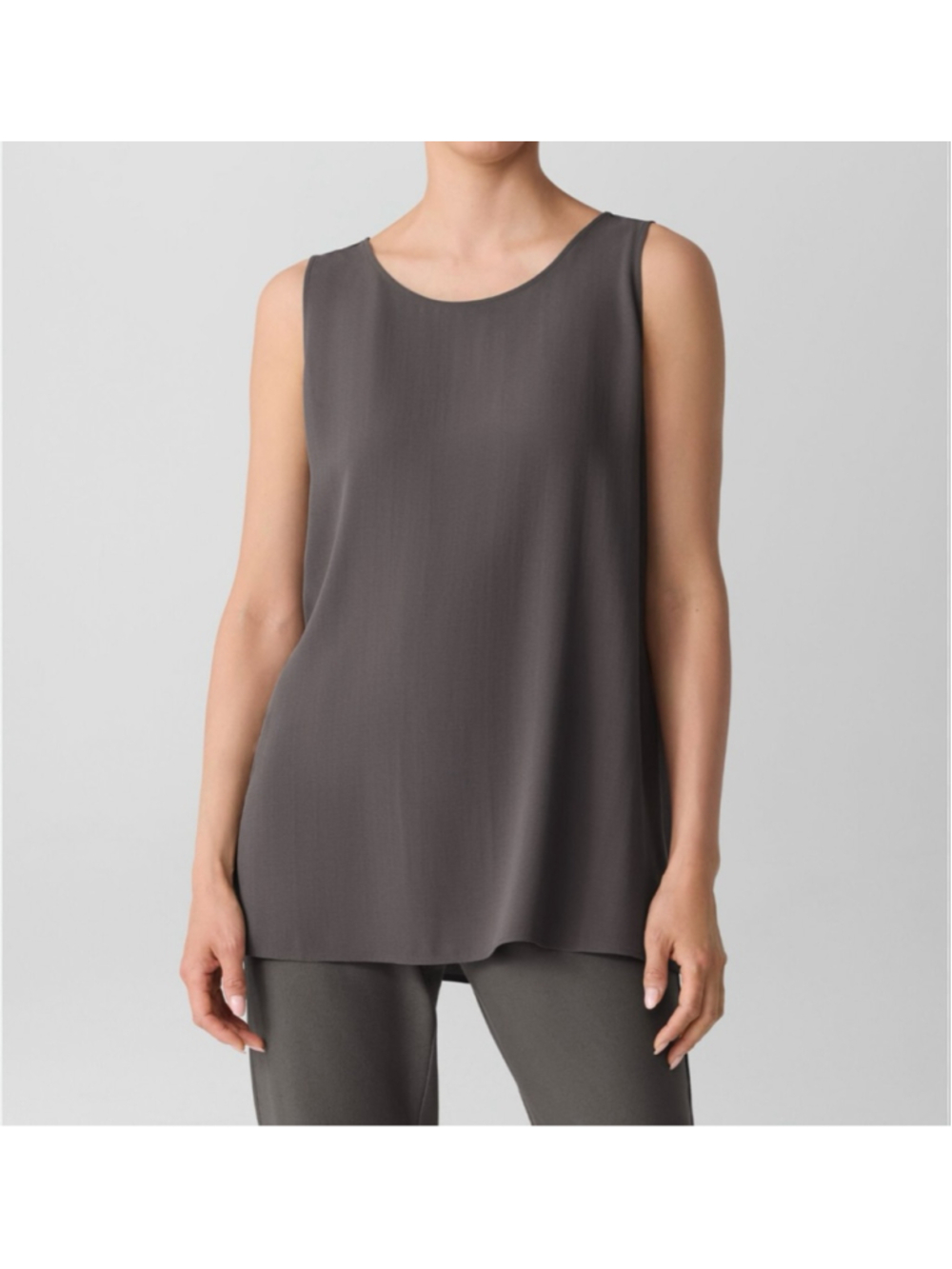 Women's Eileen Fisher Gray 100% Silk Tank Top XS